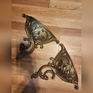 Vintage Gold Wall Pocket Planter Syroco 1974 USA Dart Homco Home Interiors